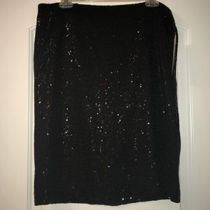 NWT Black Sequined Skirt - Charter Club Sz 14